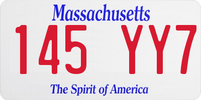 MA license plate 145YY7