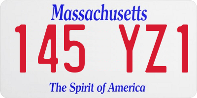 MA license plate 145YZ1