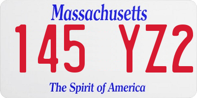 MA license plate 145YZ2
