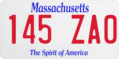 MA license plate 145ZA0