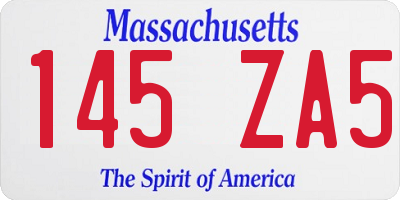 MA license plate 145ZA5