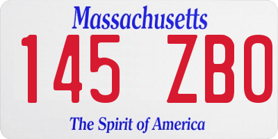 MA license plate 145ZB0