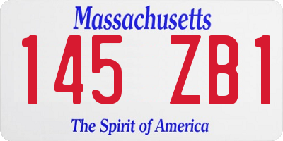 MA license plate 145ZB1