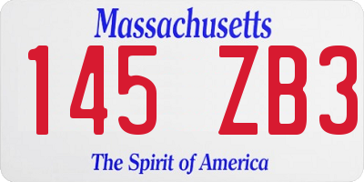 MA license plate 145ZB3