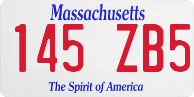 MA license plate 145ZB5