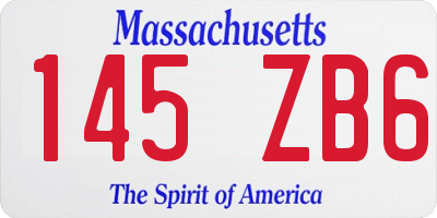 MA license plate 145ZB6