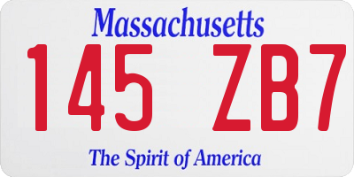 MA license plate 145ZB7