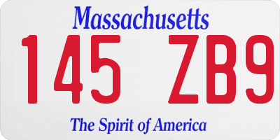 MA license plate 145ZB9