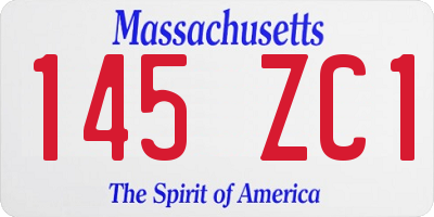 MA license plate 145ZC1