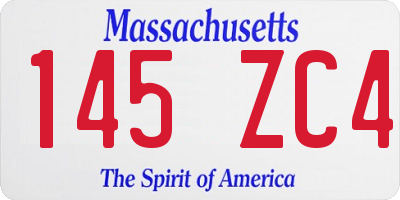 MA license plate 145ZC4