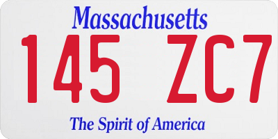 MA license plate 145ZC7