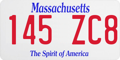 MA license plate 145ZC8