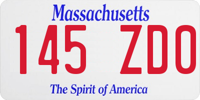 MA license plate 145ZD0