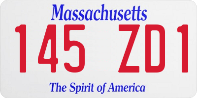 MA license plate 145ZD1
