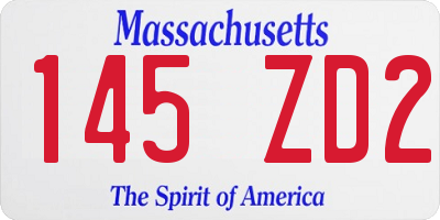 MA license plate 145ZD2