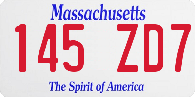 MA license plate 145ZD7