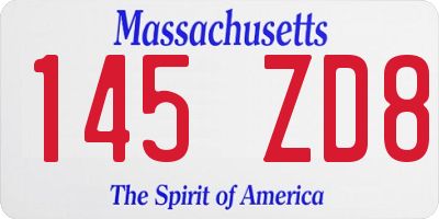 MA license plate 145ZD8