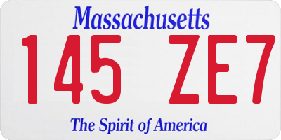MA license plate 145ZE7