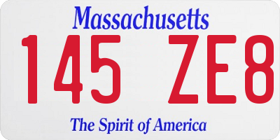 MA license plate 145ZE8