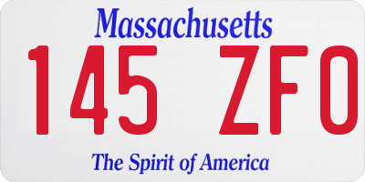 MA license plate 145ZF0