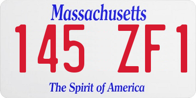 MA license plate 145ZF1
