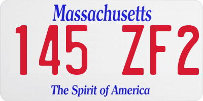 MA license plate 145ZF2