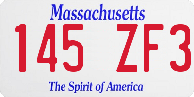 MA license plate 145ZF3