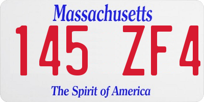 MA license plate 145ZF4