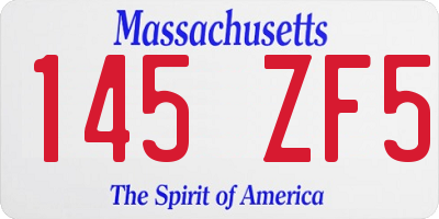 MA license plate 145ZF5