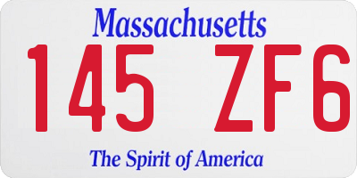 MA license plate 145ZF6