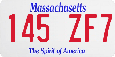 MA license plate 145ZF7