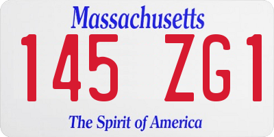 MA license plate 145ZG1
