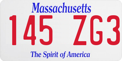 MA license plate 145ZG3