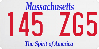 MA license plate 145ZG5