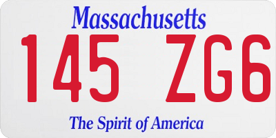 MA license plate 145ZG6