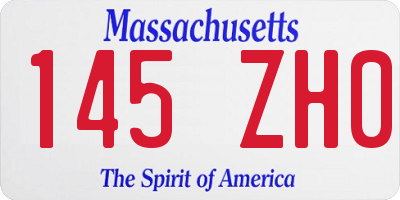 MA license plate 145ZH0