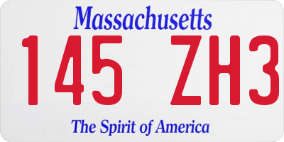 MA license plate 145ZH3