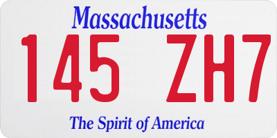 MA license plate 145ZH7