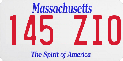 MA license plate 145ZI0
