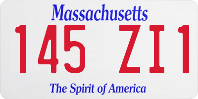 MA license plate 145ZI1