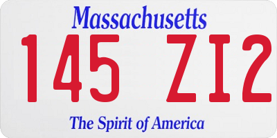 MA license plate 145ZI2