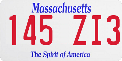 MA license plate 145ZI3