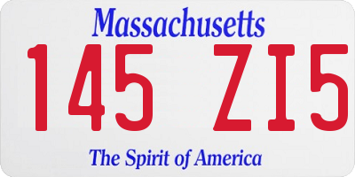 MA license plate 145ZI5