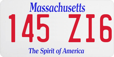 MA license plate 145ZI6