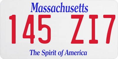 MA license plate 145ZI7
