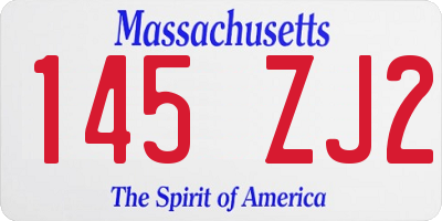 MA license plate 145ZJ2