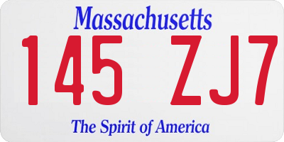 MA license plate 145ZJ7