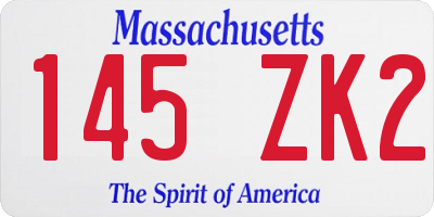 MA license plate 145ZK2