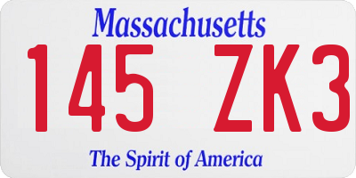 MA license plate 145ZK3
