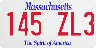 MA license plate 145ZL3
